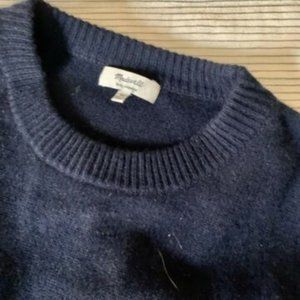 Madewell 100% Cashmere Navy Blue Crew Neck Sweater